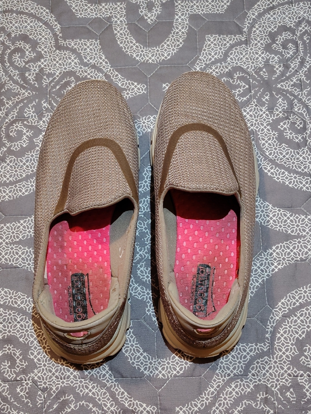 Skechers Go Walk Women's Slip-On Casual Sneakers in Taupe
